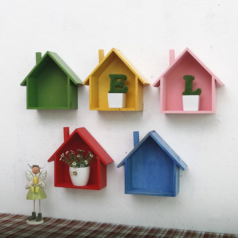Repisa Decorativa de Pared en Forma de Casita – Varios Colores