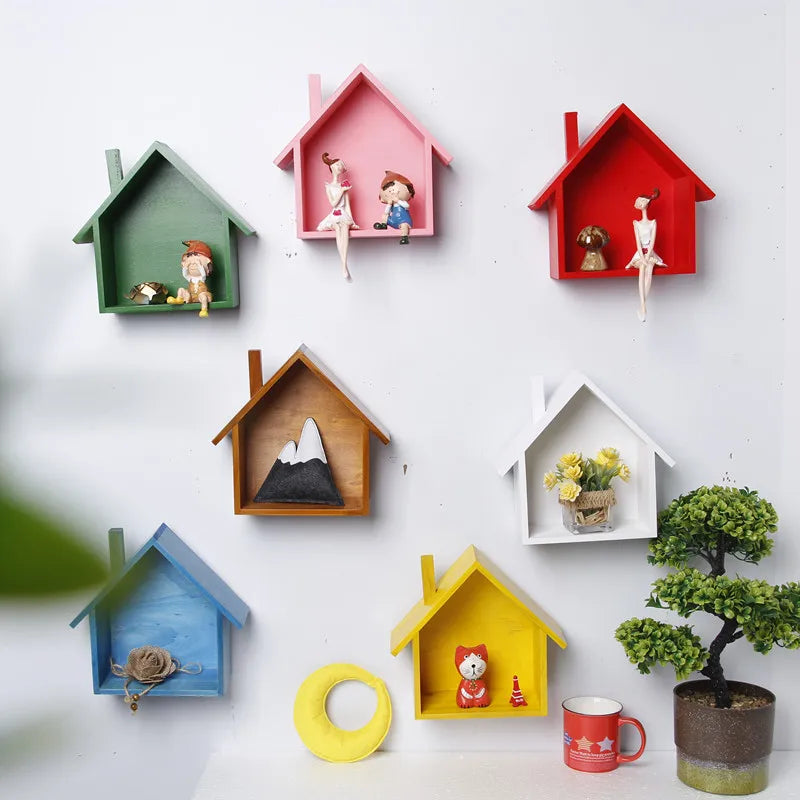 Repisa Decorativa de Pared en Forma de Casita – Varios Colores