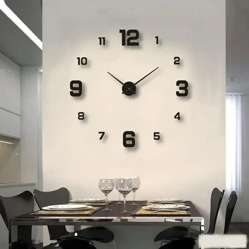 Reloj de Pared Moderno sin Marco – Diseño Silencioso para Sala y Oficina