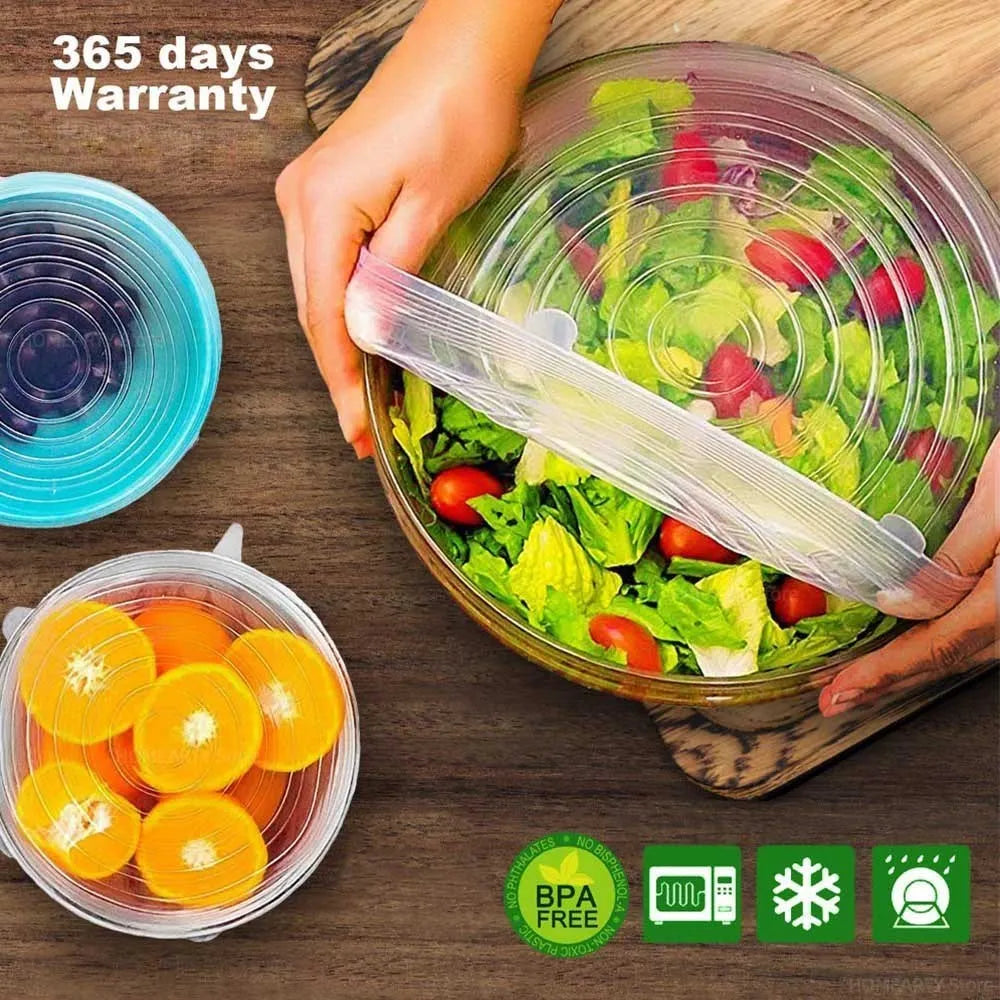 Tapas de Silicón Reutilizables para Alimentos (6 Piezas)