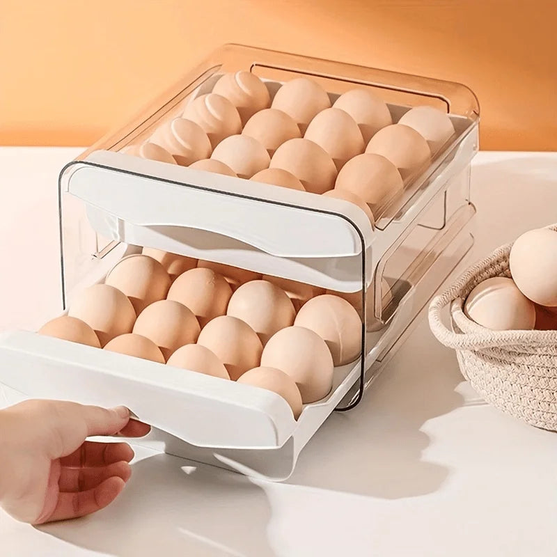 Organizador de Huevos de 2 Niveles con Cajones