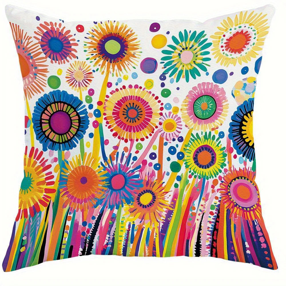 Fundas Decorativas para Cojines con Diseño Floral Colorido