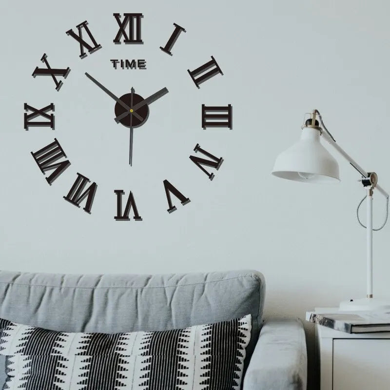 🕒 Reloj de Pared 3D Acrílico con Números Romanos – Diseño Moderno Decorativo DIY
