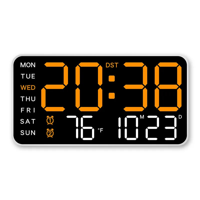 Reloj Digital LED de Pared con Control Remoto, Temperatura, Fecha y Alarma