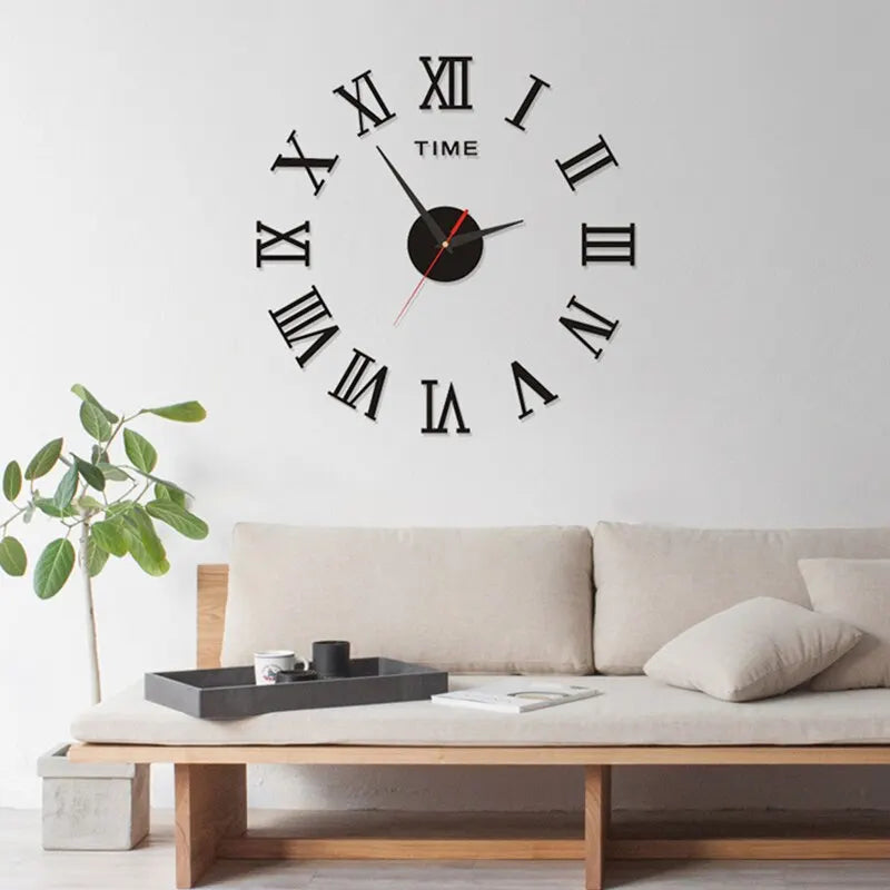 🕒 Reloj de Pared 3D Acrílico con Números Romanos – Diseño Moderno Decorativo DIY