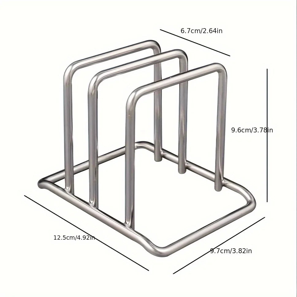Organizador de Acero Inoxidable para Tapas y Tablas de Cortar