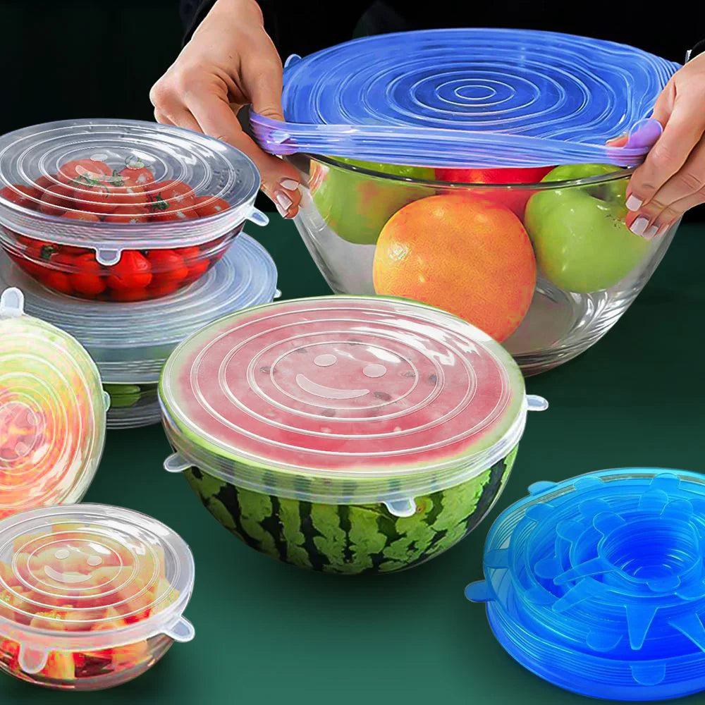Tapas de Silicón Reutilizables para Alimentos (6 Piezas)