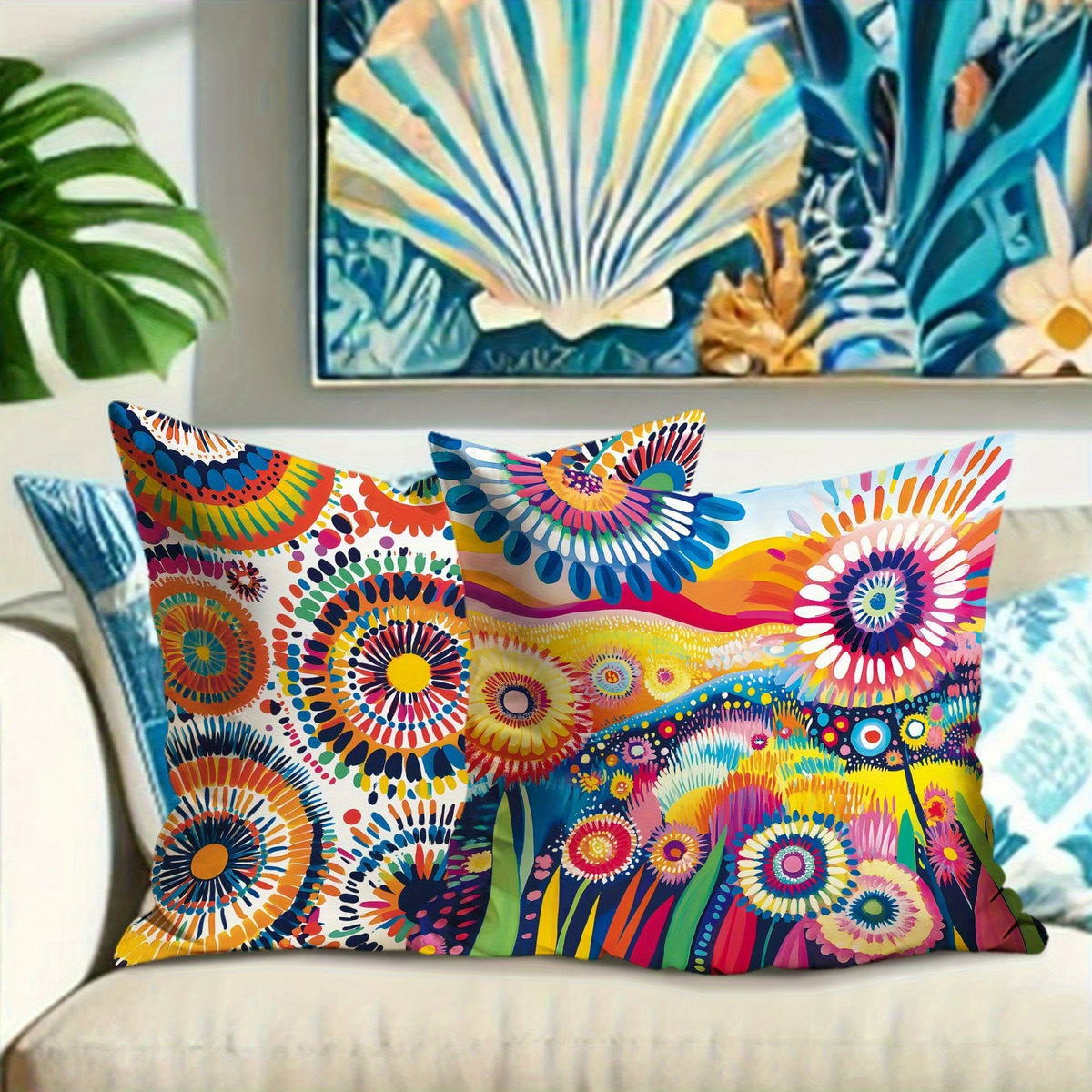 Fundas Decorativas para Cojines con Diseño Floral Colorido