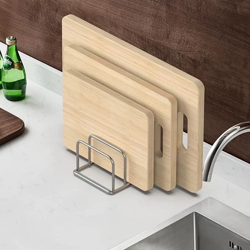 Organizador de Acero Inoxidable para Tapas y Tablas de Cortar