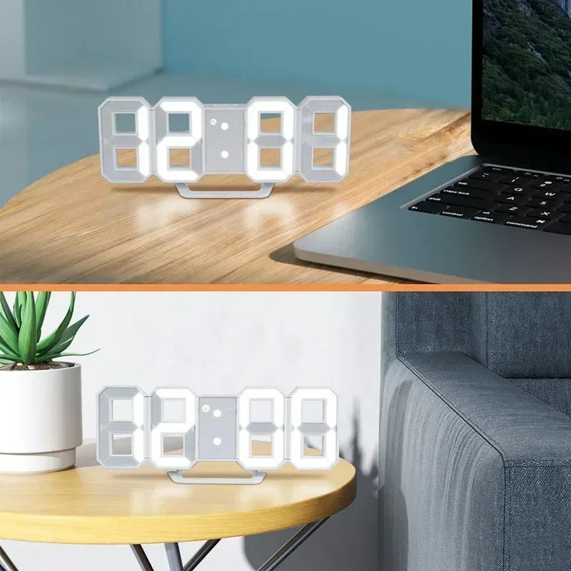 Reloj Digital LED 3D con Alarma, Fecha y Temperatura – Para Mesa o Pared