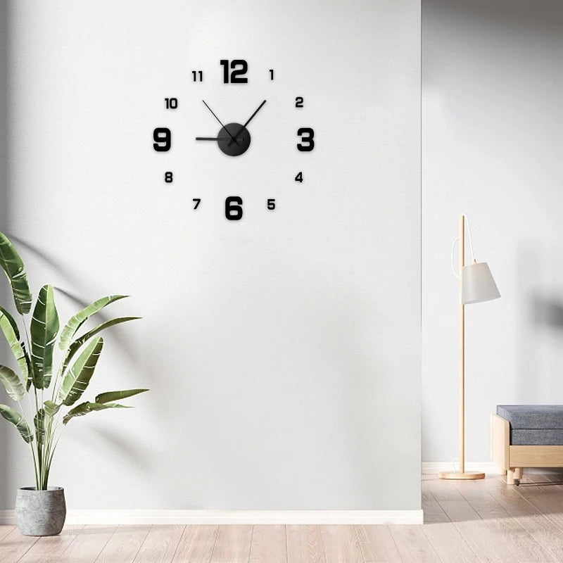 Reloj de Pared Moderno sin Marco – Diseño Silencioso para Sala y Oficina
