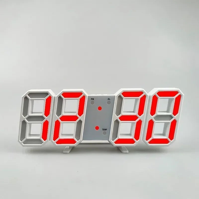 Reloj Digital LED 3D con Alarma, Fecha y Temperatura – Para Mesa o Pared