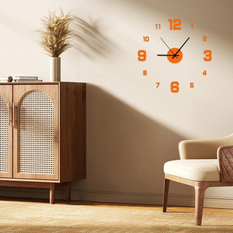 Reloj de Pared Moderno sin Marco – Diseño Silencioso para Sala y Oficina