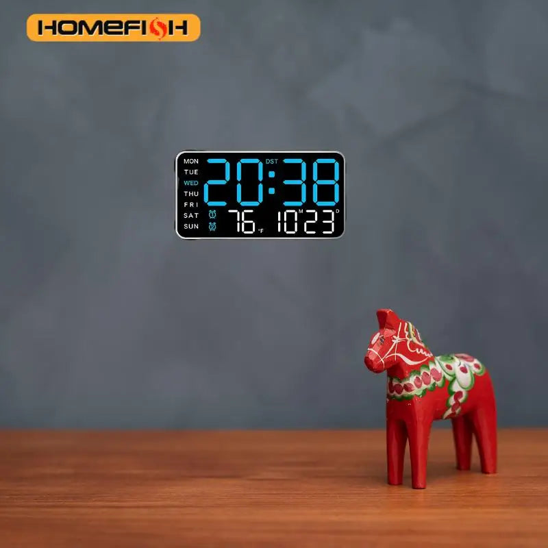 Reloj Digital LED Inteligente de Pared con Hora, Fecha y Temperatura