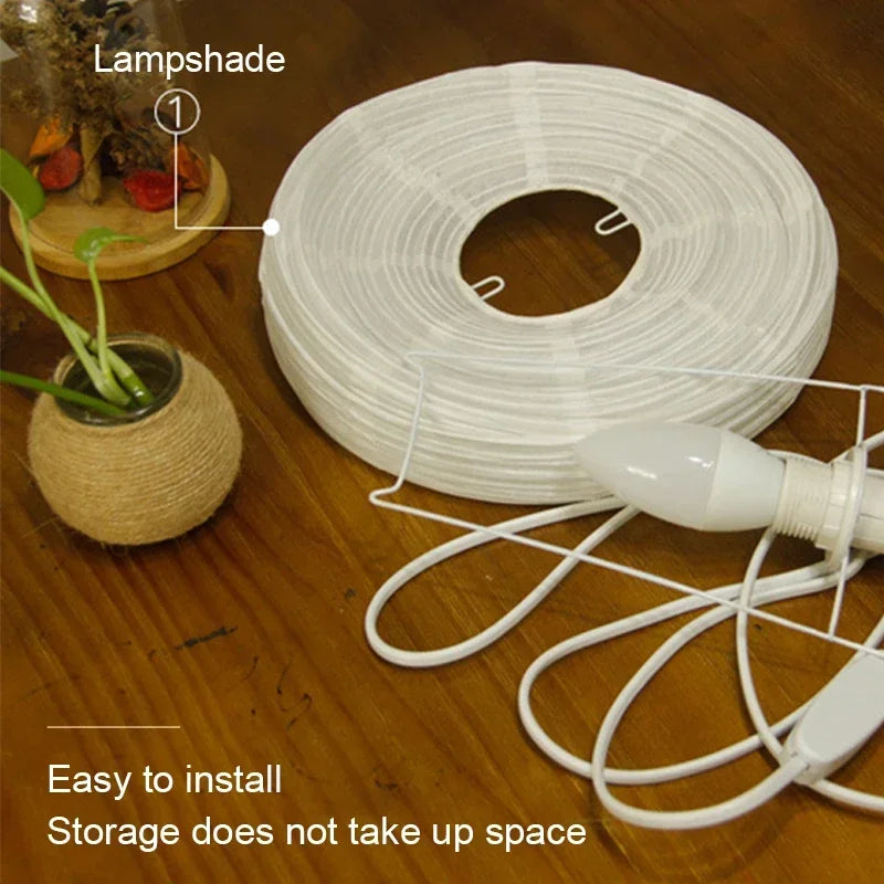 Lámpara LED Japonesa de Mesa – Estilo Linterna de Papel