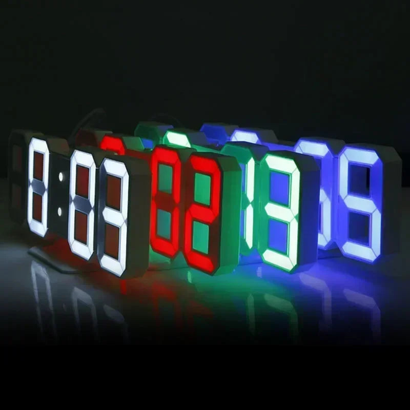 Reloj Digital LED 3D con Alarma, Fecha y Temperatura – Para Mesa o Pared