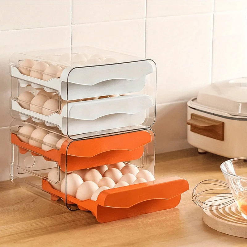 Organizador de Huevos de 2 Niveles con Cajones