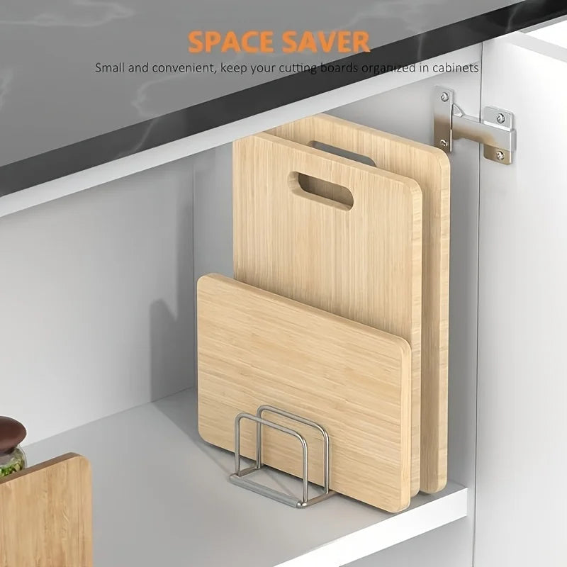Organizador de Acero Inoxidable para Tapas y Tablas de Cortar