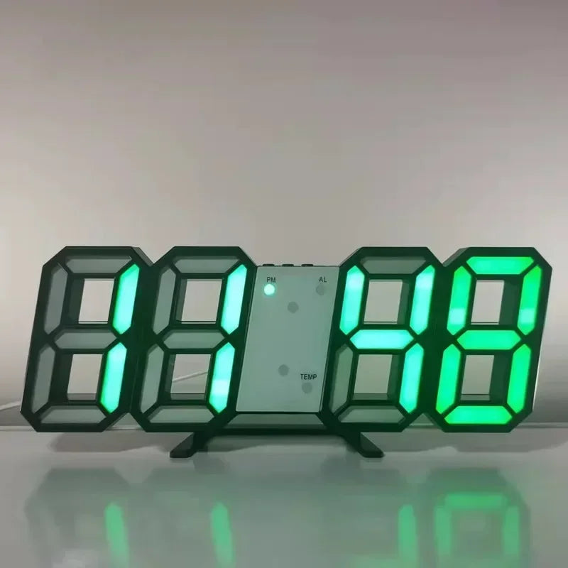 Reloj Digital LED 3D con Alarma, Fecha y Temperatura – Para Mesa o Pared