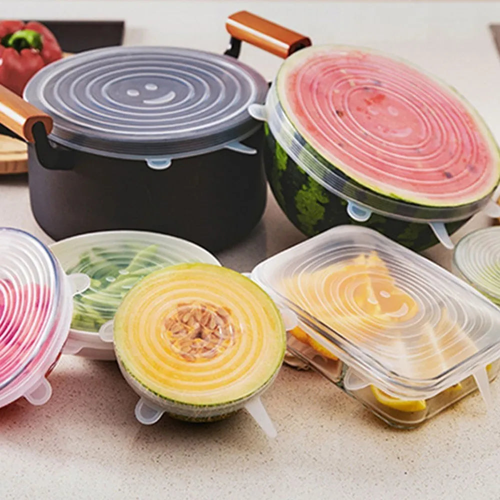 Tapas de Silicón Reutilizables para Alimentos (6 Piezas)