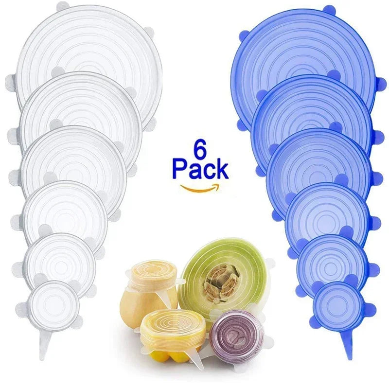 Tapas de Silicón Reutilizables para Alimentos (6 Piezas)