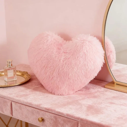 Cojín Decorativo de Corazón Rosa – Suave y Acolchado