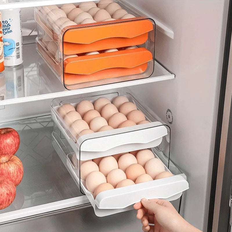 Organizador de Huevos de 2 Niveles con Cajones