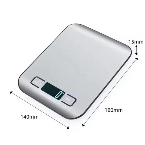 Báscula Digital de Cocina de Acero Inoxidable con Pantalla LED (5 kg)
