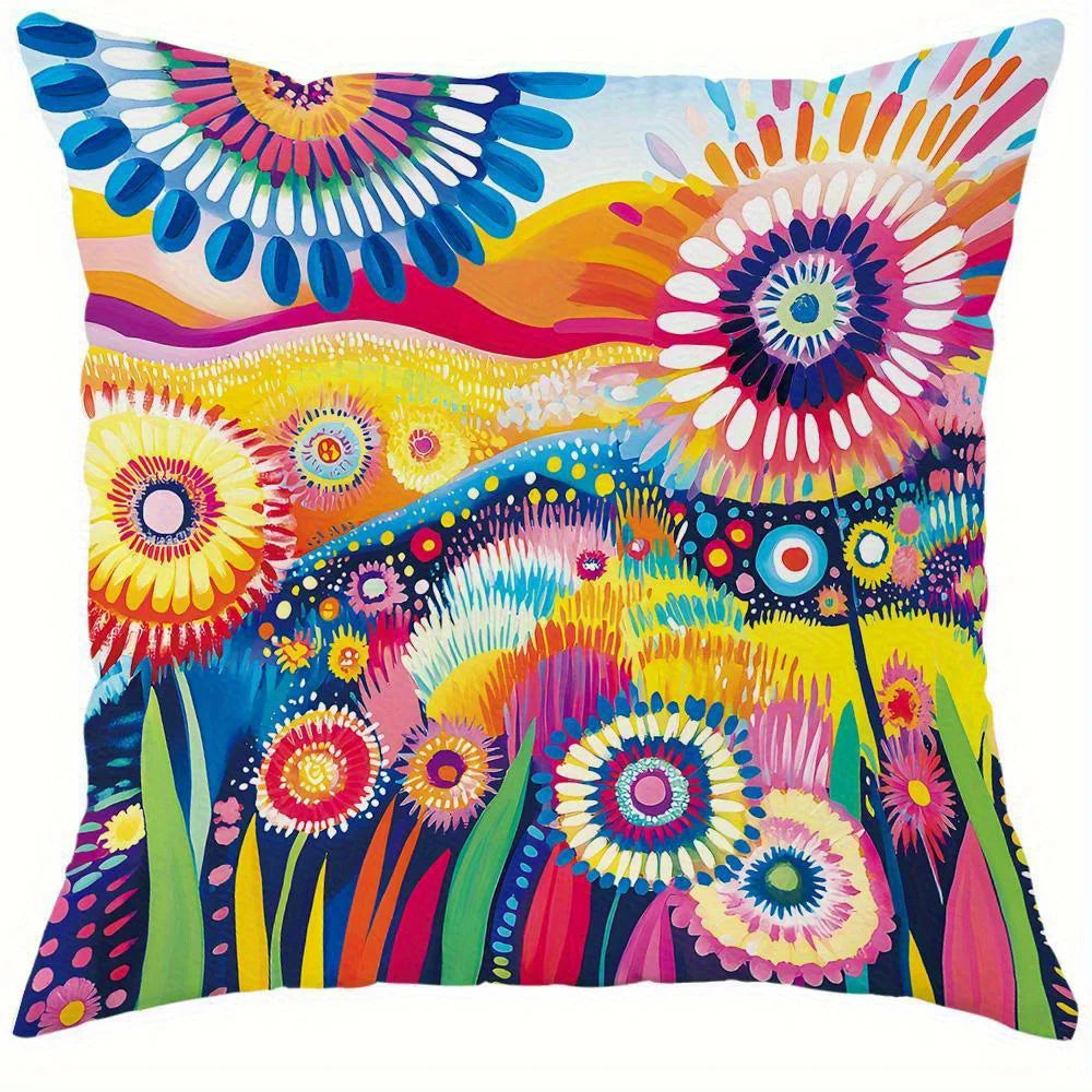 Fundas Decorativas para Cojines con Diseño Floral Colorido