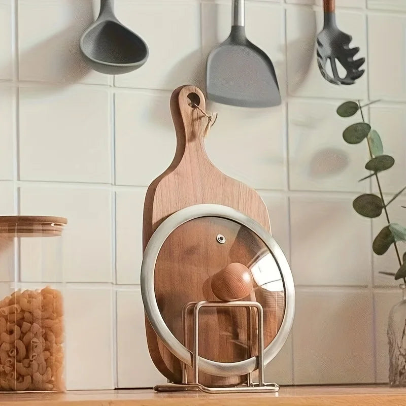 Organizador de Acero Inoxidable para Tapas y Tablas de Cortar