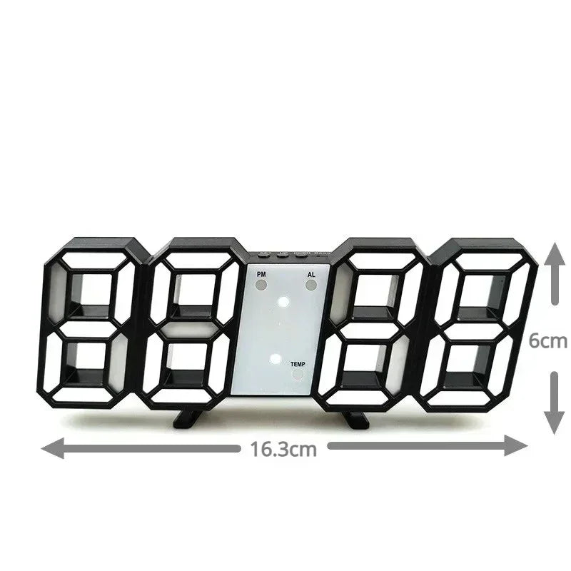 Reloj Digital LED 3D con Alarma, Fecha y Temperatura – Para Mesa o Pared