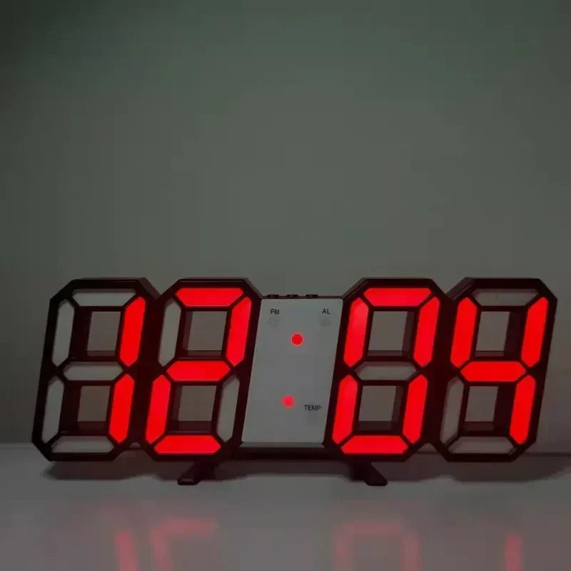 Reloj Digital LED 3D con Alarma, Fecha y Temperatura – Para Mesa o Pared
