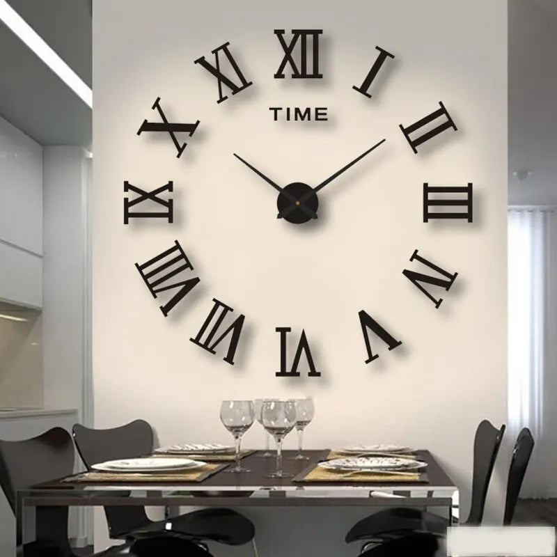 🕒 Reloj de Pared 3D Acrílico con Números Romanos – Diseño Moderno Decorativo DIY