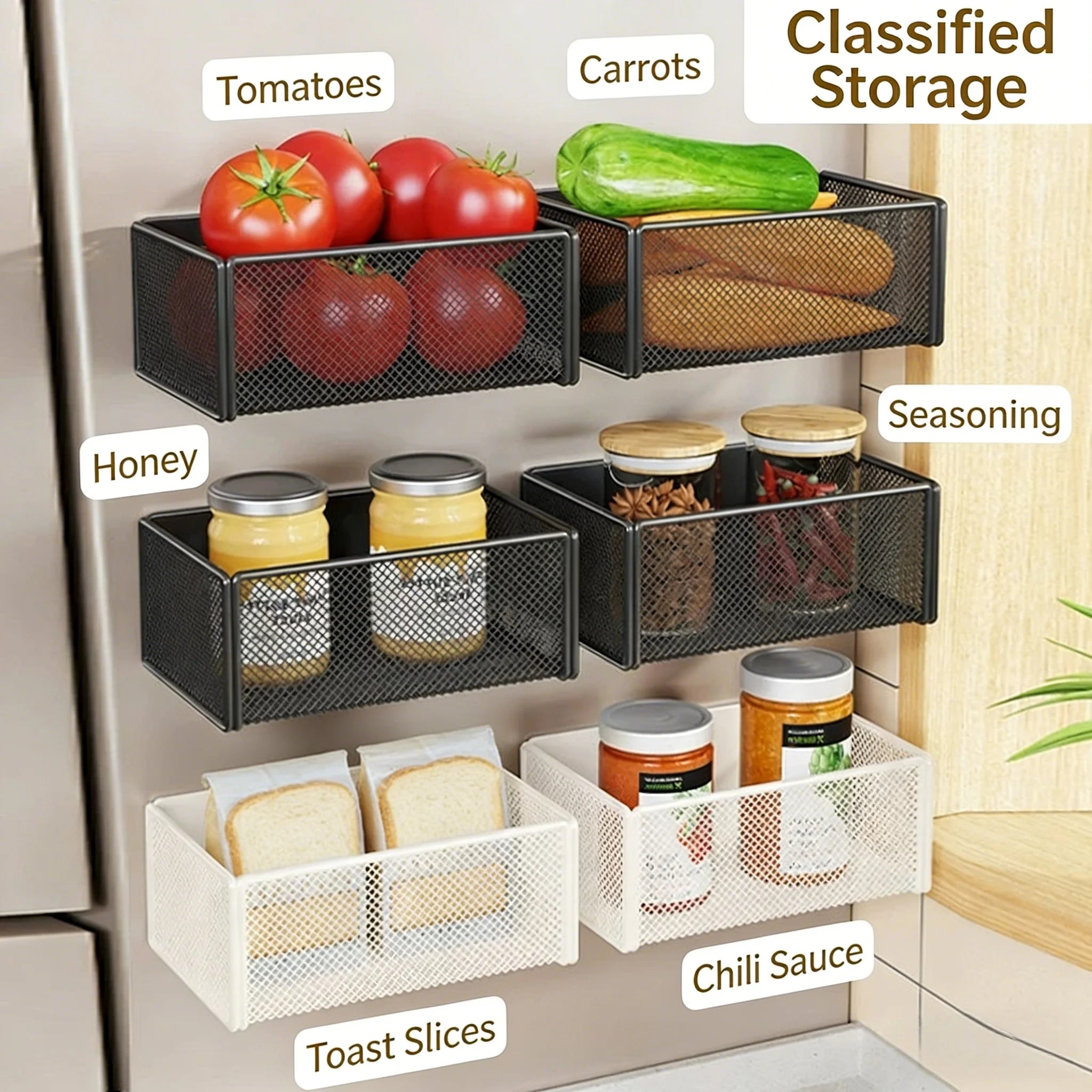Estante Magnético para Refrigerador y Organizador de Cocina