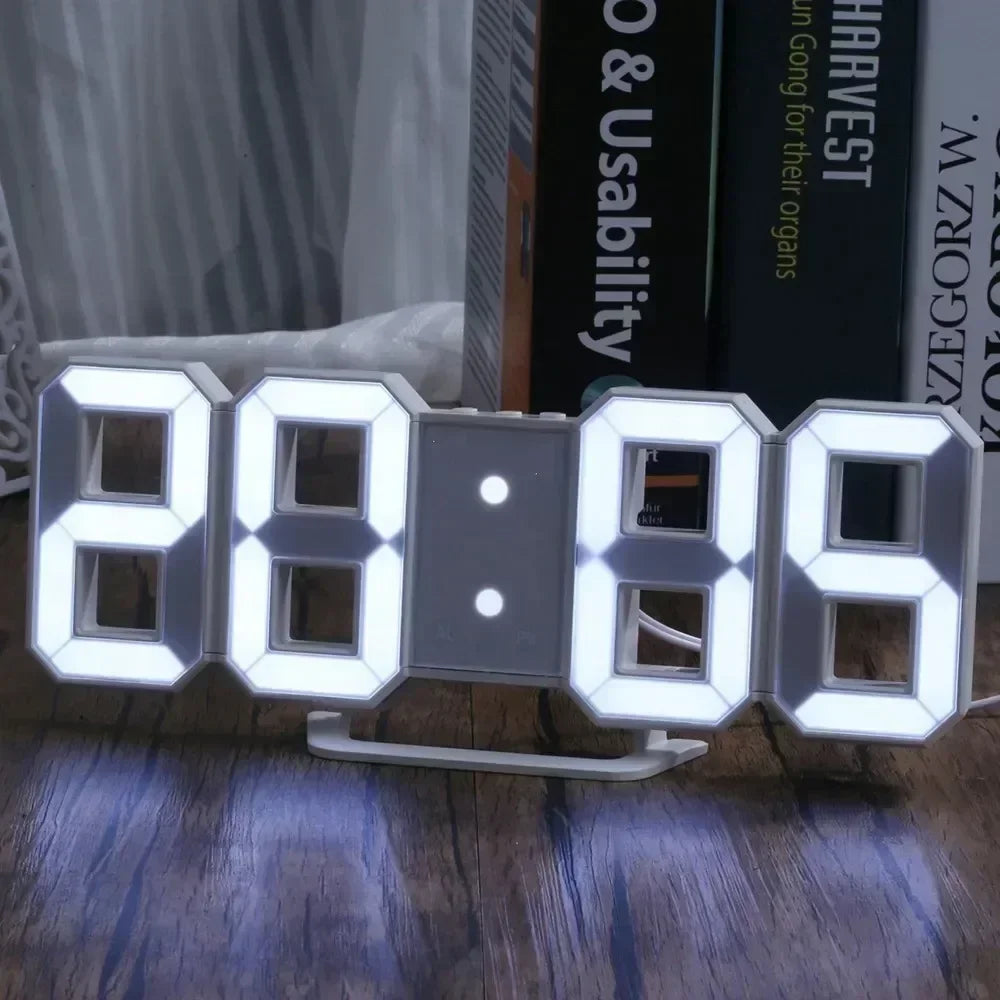 Reloj Digital LED 3D con Alarma, Fecha y Temperatura – Para Mesa o Pared