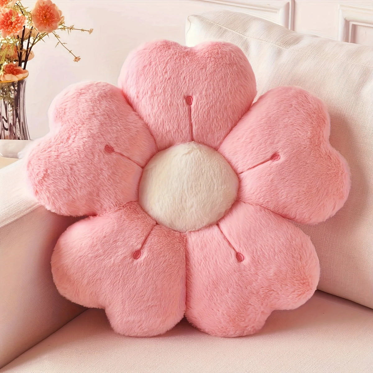 Cojín de Peluche en Forma de Flor – Suave y Decorativo para Cama y Sofá