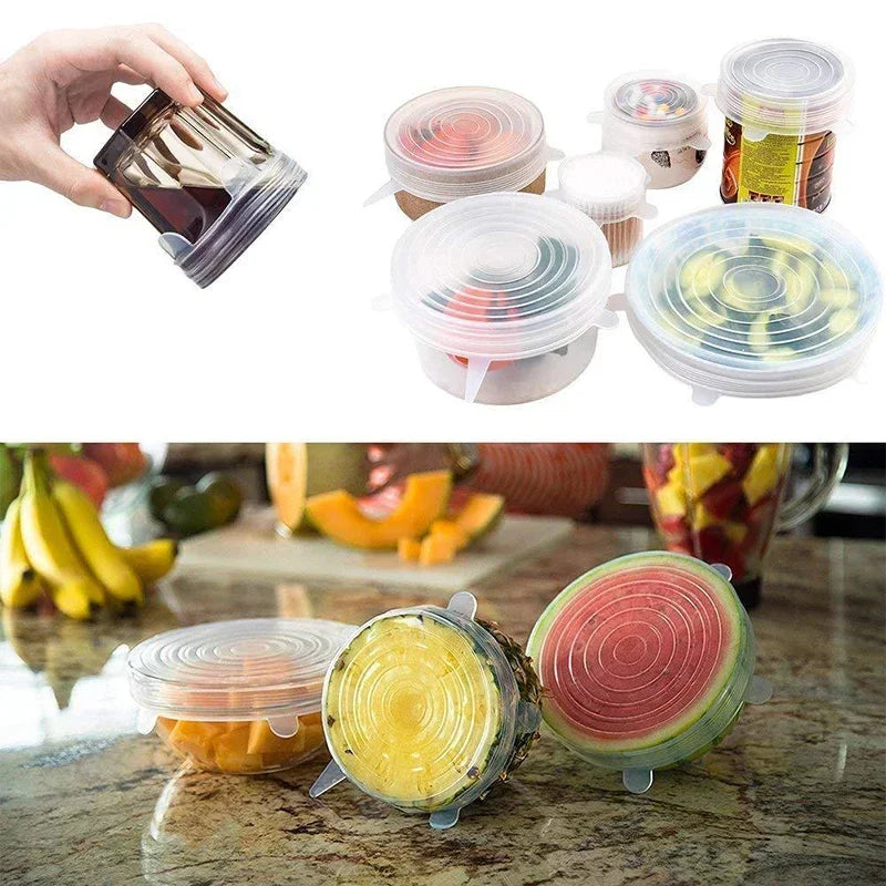 Tapas de Silicón Reutilizables para Alimentos (6 Piezas)
