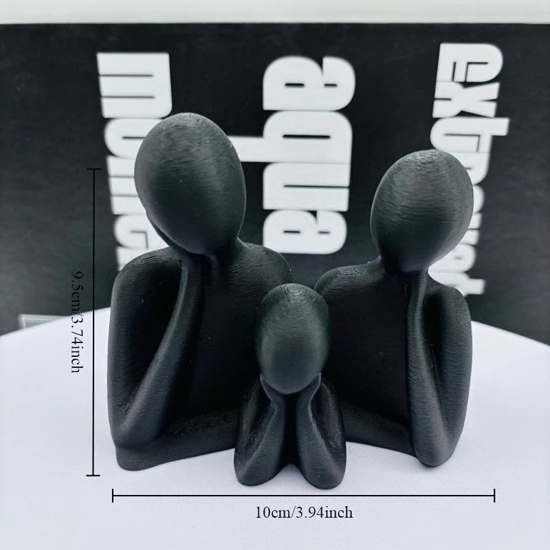 Escultura Decorativa de Familia de Tres – Estilo Minimalista