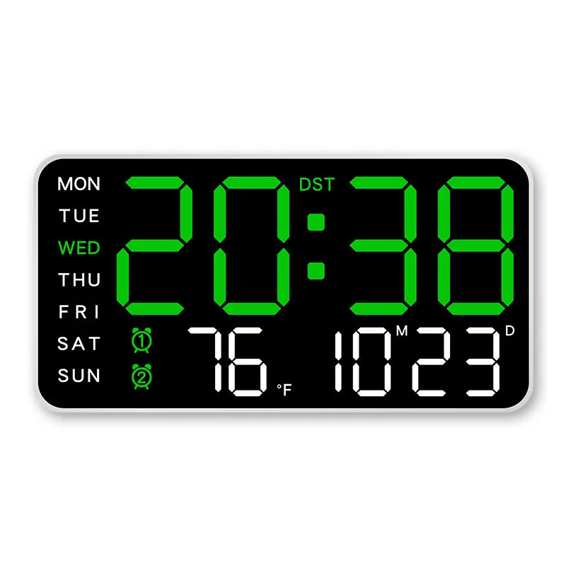 Reloj Digital LED de Pared con Control Remoto, Temperatura, Fecha y Alarma